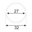 Головка торцевая для датчика КПП (27мм,8 граней,1/2")  JTC /1 JTC5242 JTC (мини-фото №3)